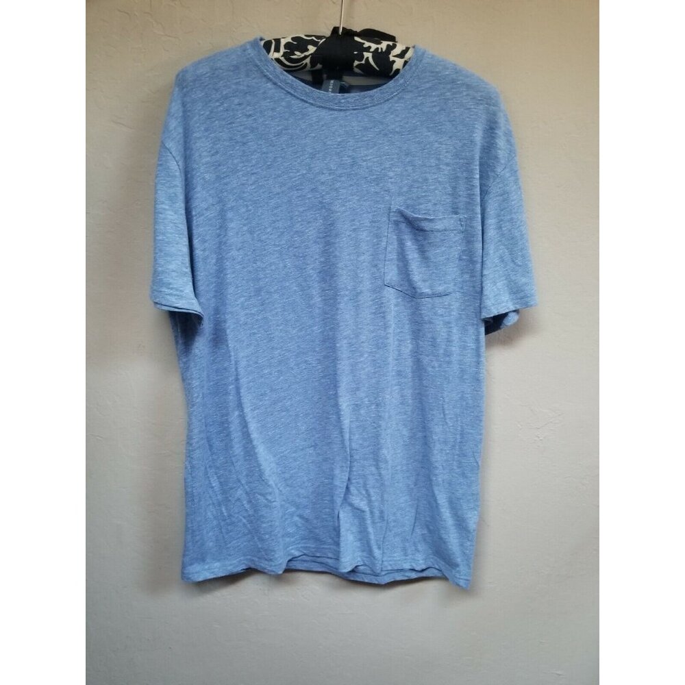 TOPMAN Taxonomy Mens Short Sleeves Crew Neck T-Shirt XL Textured Blue Pocket